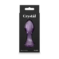 NS NOVELTIES fenékdugó Crystal Rose Purple - üveg, lila színben, rózsa alakú talppal, vízálló (8.9 cm)