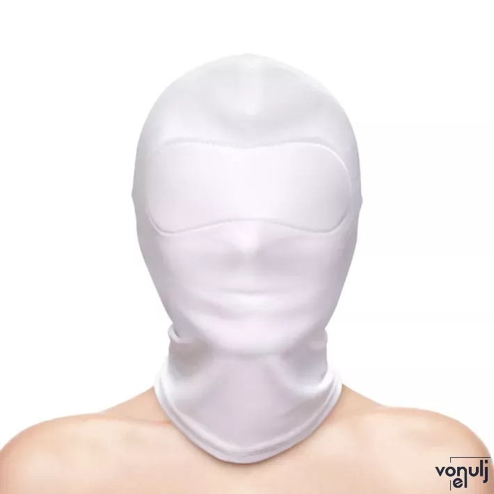 NS NOVELTIES BDSM maszk Fetish&Fashion Closed Hood - fehér színben, teljesen zárt, BDSM szex kelléke