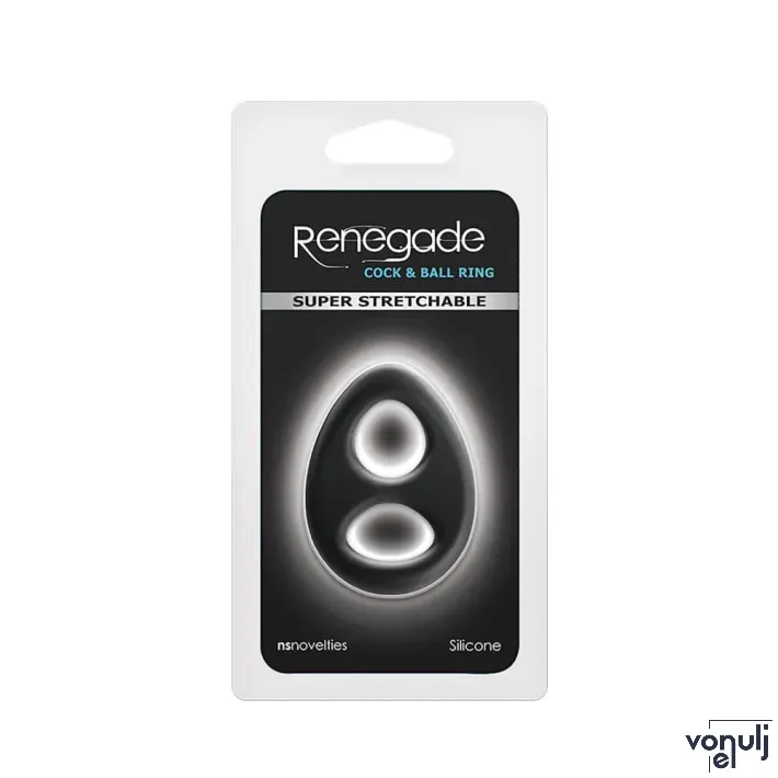 RENEGADE péniszgyűrű Romeo Soft Ring Black - fekete színben, vízálló, vibráció nélküli