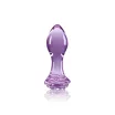 NS NOVELTIES fenékdugó Crystal Rose Purple - üveg, lila színben, rózsa alakú talppal, vízálló (8.9 cm)