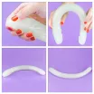 LOVETOY kétvégű dildó Lumino Play Double Dildo - áttetsző, sötétben kéken világító, hajlítható, vízálló, TPE ( 37 cm )