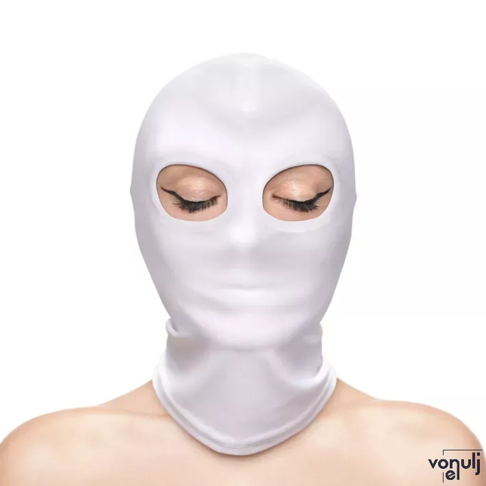NS NOVELTIES BDSM maszk Fetish&Fashion Eyes Hood - fehér színben, szemnél nyitott, BDSM szex kelléke
