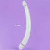 LOVETOY kétvégű dildó Lumino Play Double Dildo - áttetsző, sötétben kéken világító, hajlítható, vízálló, TPE ( 37 cm )