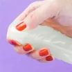 LOVETOY kétvégű dildó Lumino Play Double Dildo - áttetsző, sötétben kéken világító, hajlítható, vízálló, TPE ( 37 cm )