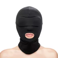 NS NOVELTIES BDSM maszk Fetish&Fashion Mouth Hood - fekete színben, szájnál nyitott szopóálarc, BDSM szex kelléke