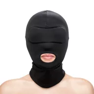 NS NOVELTIES BDSM maszk Fetish&Fashion Mouth Hood - fekete színben, szájnál nyitott szopóálarc, BDSM szex kelléke