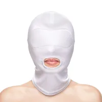 NS NOVELTIES BDSM maszk Fetish&Fashion Mouth Hood - fehér színben, szájnál nyitott szopóálarc, BDSM szex kelléke