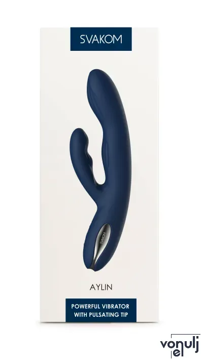 SVAKOM csiklóizgatós vibrátor Aylin Dark Blue - sötétkék színben, g-pontos, vízálló, akkumulátoros
