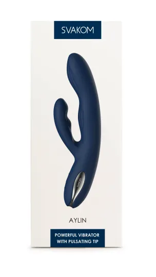 SVAKOM csiklóizgatós vibrátor Aylin Dark Blue - sötétkék színben, g-pontos, vízálló, akkumulátoros