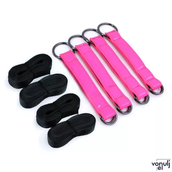 NS NOVELTIES heveder Electra Tie Down Straps Pink - rózsaszín színben, pántokkal a rögzítéshez