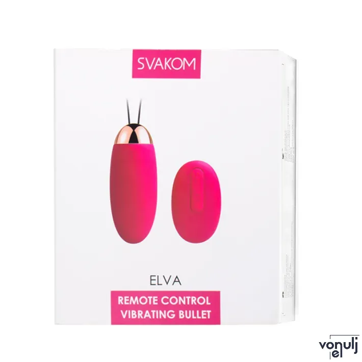 SVAKOM vibrációs tojás Elva Plum Red - rózsaszín színben, vízálló, akkumulátoros, távirányítóval