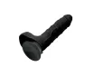 CHARMLY TOY élethű dildó Charmly Realistic Dildo Black - realisztikus, nagy méretű, fekete színben, letapasztható, herés, vízálló, TPE(20 cm)