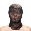 NS NOVELTIES BDSM maszk Fetish&Fashion Lace Hood - fekete színben, csipkés, teljesen zárt, BDSM szex kelléke