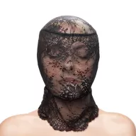 NS NOVELTIES BDSM maszk Fetish&Fashion Lace Hood - fekete színben, csipkés, teljesen zárt, BDSM szex kelléke
