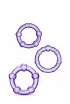 BLUSH péniszgyűrű szett Stay Hard Beaded Cockrings Purple - lila színben, 3 különböző méretű, vízálló, vibráció nélküli