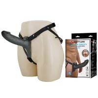 Strapon dildó hámmal Pretty Love Landon Black - vízálló, 24,9 cm