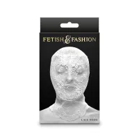 NS NOVELTIES BDSM maszk Fetish&Fashion Lace Hood - fehér színben, csipkés, teljesen zárt, BDSM szex kelléke