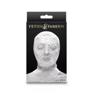 NS NOVELTIES BDSM maszk Fetish&Fashion Lace Hood - fehér színben, csipkés, teljesen zárt, BDSM szex kelléke