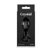 NS NOVELTIES fenékdugó Crystal Rose Black - üveg, fekete színben, rózsa alakú talppal, vízálló (8.9 cm)
