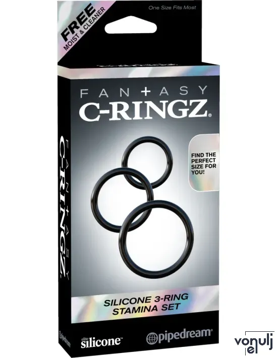 Pénisz gyűrű szett Pipedream Fantasy C-Ringz - 3 részes, vízálló