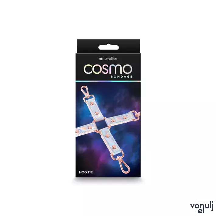 NS NOVELTIES rögzítő Cosmo Bondage Hogtie Rainbow - hologramos szivárvány színben, 4 rögzítési ponttal
