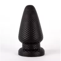 X-MEN fenékdugó 9,8" Butt Plug L - fekete színben, stimuláló felszínnel, vízálló, letapasztható, PVC, 25 cm