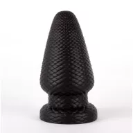 X-MEN fenékdugó 9,8" Butt Plug L - fekete színben, stimuláló felszínnel, vízálló, letapasztható, PVC, 25 cm