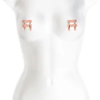 NS NOVELTIES mellbimbó csipesz Bound Nipple Clamps V1 Rose Gold - rózsaarany színben, csavarral állítható, BDSM szex kelléke