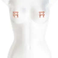 NS NOVELTIES mellbimbó csipesz Bound Nipple Clamps V1 Rose Gold - rózsaarany színben, csavarral állítható, BDSM szex kelléke