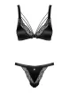 OBSESSIVE csipkés melltartó és tanga Eloissa - fekete színben, L/XL méretben