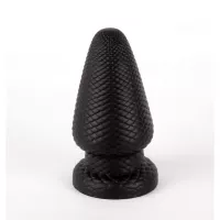 X-MEN fenékdugó 9,8" Butt Plug L - fekete színben, stimuláló felszínnel, vízálló, letapasztható, PVC, 25 cm
