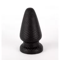 X-MEN fenékdugó 9,8" Butt Plug L - fekete színben, stimuláló felszínnel, vízálló, letapasztható, PVC, 25 cm