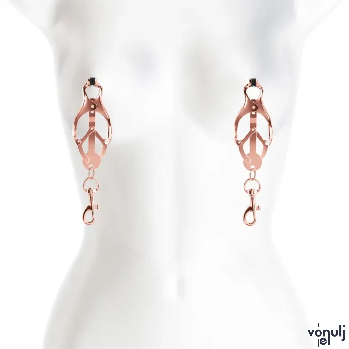 NS NOVELTIES mellbimbó csipesz Bound Nipple Clamps C3 Rose Gold - rózsaarany színben, BDSM szex kelléke