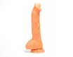 X-MEN élethű dildó Frank's 12" Cock Flesh - Nagy méretű, herékkel, letapasztható, testszínű, PVC (30 cm)