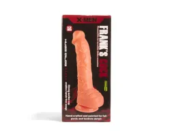 X-MEN élethű dildó Frank's 12" Cock Flesh - Nagy méretű, herékkel, letapasztható, testszínű, PVC (30 cm)