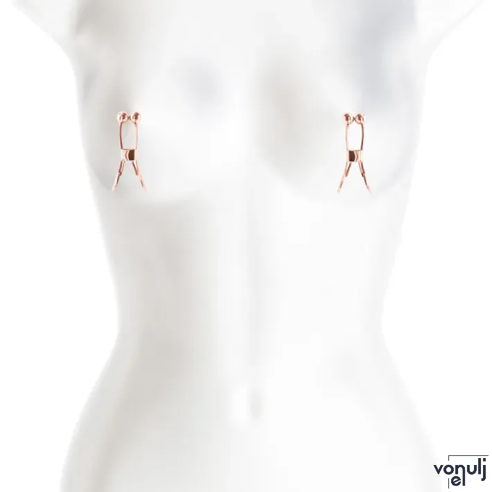 NS NOVELTIES mellbimbó csipesz Bound Nipple Clamps C1 Rose Gold - rózsaarany színben, BDSM szex kelléke