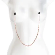 NS NOVELTIES mellbimbó csipesz Bound Nipple Clamps DC3 Rose Gold - rózsaarany színben, csúszkával állítható,lánccal, BDSM szex kelléke