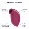 SATISFYER léghullámos csiklóizgató One Night Stand - bordó színben, egyszer használatos, elemes