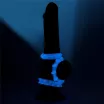 LOVETOY péniszgyűrű Lumino Play Penis Ring - kék színben, sötétben világító, 3 eltérő külső átmérővel, vízálló