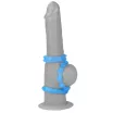 LOVETOY péniszgyűrű Lumino Play Penis Ring - kék színben, sötétben világító, 3 eltérő külső átmérővel, vízálló