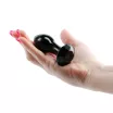 NS NOVELTIES fenékdugó Crystal Gem Black - üveg, fekete színben, drágakő alakú talppal, vízálló (8.9 cm)