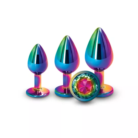NS NOVELTIES fenékdugó szett Rear Assets Trainer Kit Multicolor Rainbow - szivárvány színben, 3 eltérő méretben, fém, vízálló
