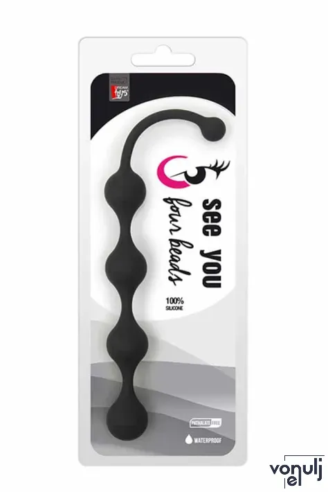 SEE YOU anál gyöngysor See You Four Beads Anal Black - fekete színben, vízálló ( 23.9 cm )