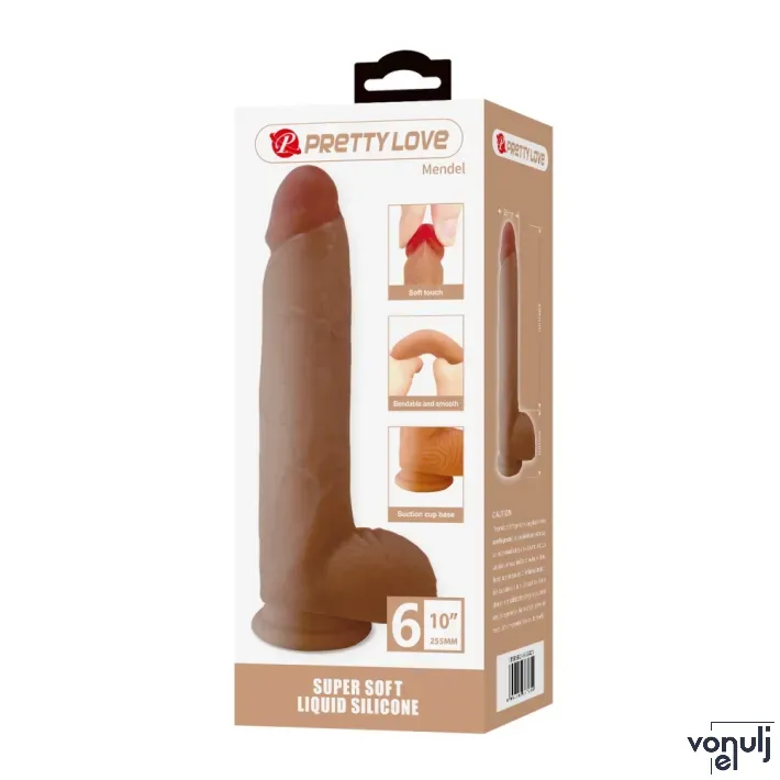 Élethű műpénisz Pretty Love Mendel 25,5 cm - vízálló,10"