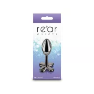 NS NOVELTIES anál plug Rear Assets Clover Gunmetal - sötétszürke színben, fém, vízálló, (9,2 cm)