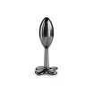 NS NOVELTIES anál plug Rear Assets Clover Gunmetal - sötétszürke színben, fém, vízálló, (9,2 cm)