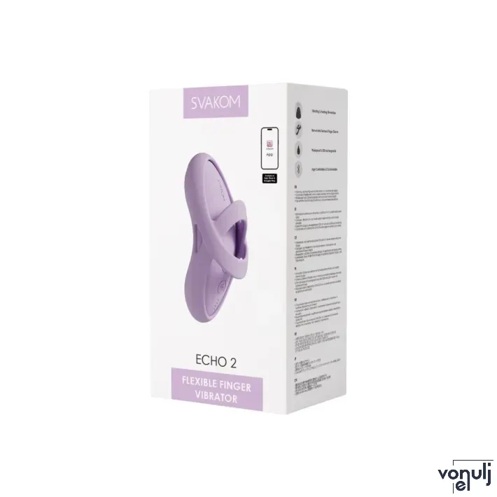Ujjvibrátor Svakom Echo 2 Pink Lilac - akkumulátoros,vízálló