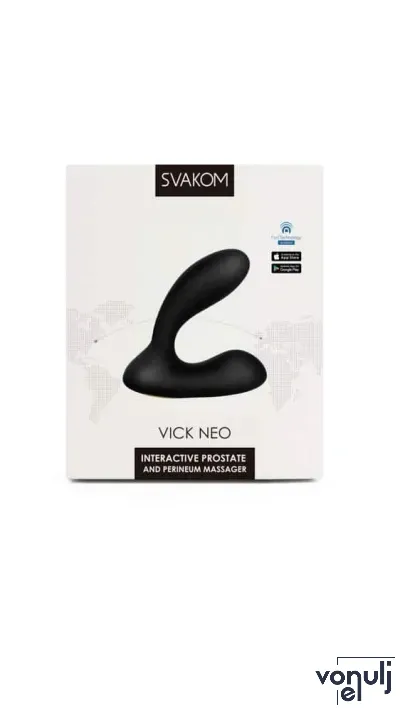 SVAKOM prosztata izgató Vick Neo Black - fekete színben,okos, vízálló, akkumulátoros, ingyenes applikációval, interaktív