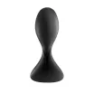 SATISFYER fenékdugó Trendsetter Black - fekete színben, vibrátoros, okos, vízálló, akkumulátoros, ingyenes applikációval