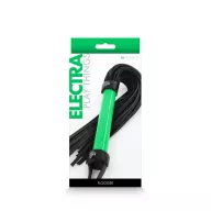 NS NOVELTIES korbács Electra Flogger Green - zöld és fekete színben, fetish játékokhoz